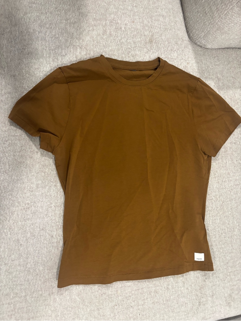 Vuori Women's Crew Neck Tee in Brown
